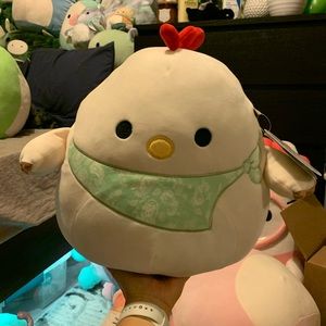 12” Todd chicken with bandana squishmallow